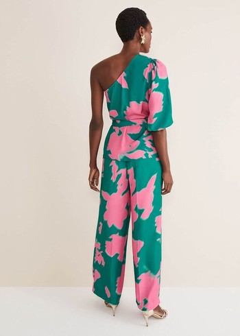 Phase Eight Madison Abstracts Co-Ord Trousers Green/Pink Canada | HOERPL-312